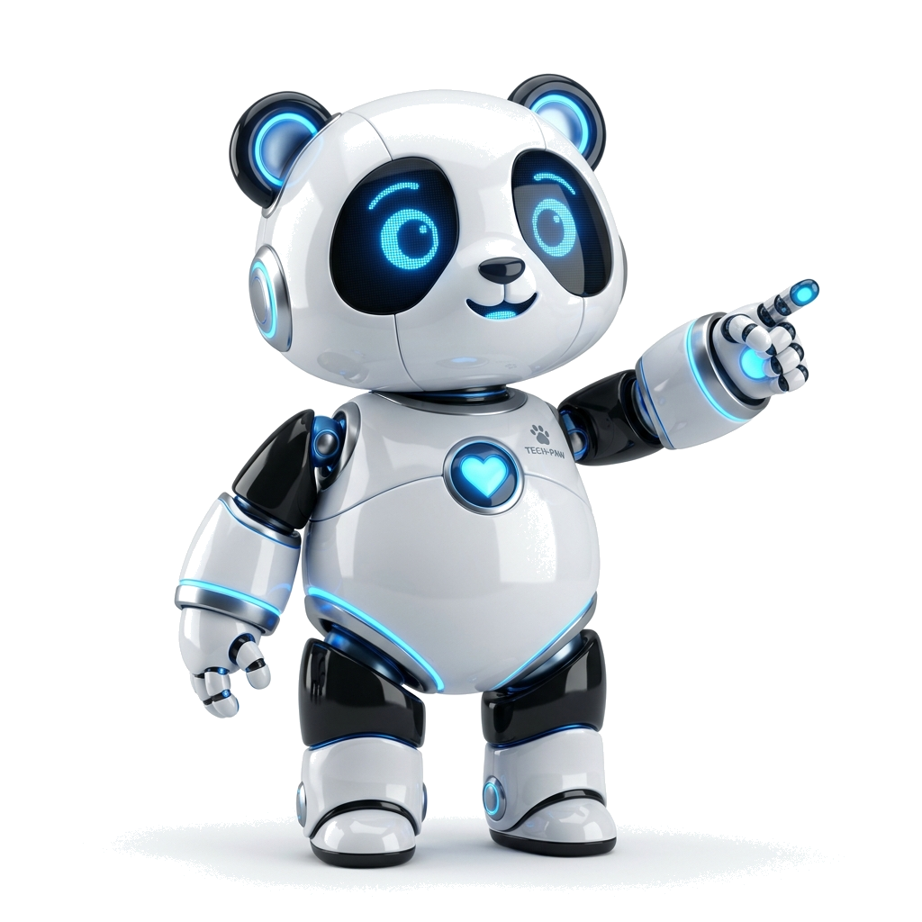 Panda AI Robot Mascot